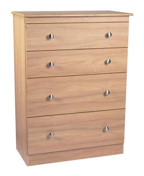 Furniture123 Bala Walnut Deep 4 Drawer Chest