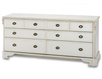 Beau White 8 Drawer Chest