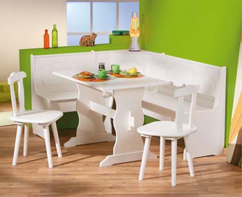 Bedale White Pine Rectangular Corner Dining Set