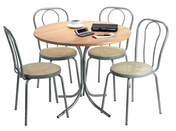 Bella Round Bistro Dining Set in Silver