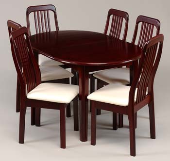 Benita Extending Dining Set in Mahogany