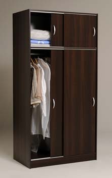 Furniture123 Blithe Sliding 2 Door Wardrobe in Dark Walnut