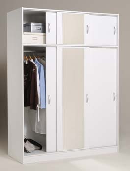 Blithe Sliding 3 Door Mirrored Wardrobe in White