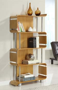 Branden Curve Bookcase in Oak BD201