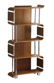 Branden Curve Bookcase in Walnut BD201