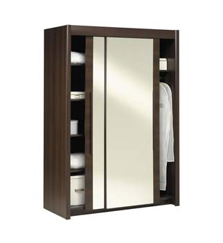 Brooke 2 Door Mirrored Wardrobe in Dark Walnut