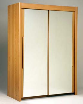 Furniture123 Brooke Mirrored Wardrobe in Japanese Pear Tree