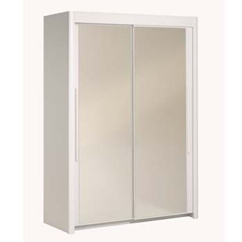 Brooke Sliding 2 Door Mirrored Wardrobe in White