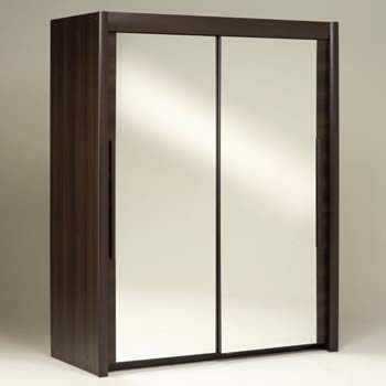 Brooke Wide 2 Door Mirrored Wardrobe in Dark