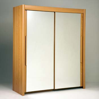 Brooke Wide 2 Door Mirrored Wardrobe in Japanese