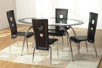 Furniture123 Caravelle Dining Set in Black