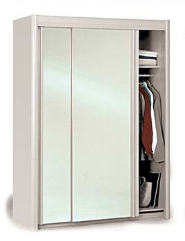 Carlene Mirrored Wardrobe in White - SPECIAL