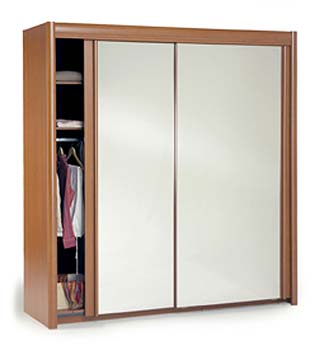 Furniture123 Carlene Wide Double Mirrored Wardrobe in Lugano