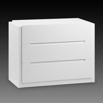 Furniture123 Casca High Gloss White 3 Drawer Chest