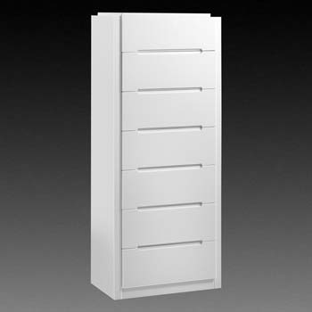 Furniture123 Casca High Gloss White 7 Drawer Chest