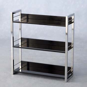 Charisma High Gloss 3 Shelf Bookcase in Black