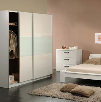 Furniture123 Chrono White Sliding 2 Door Wardrobe