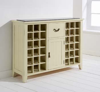 Claudia Cream 1 Door 1 Drawer Wine Rack