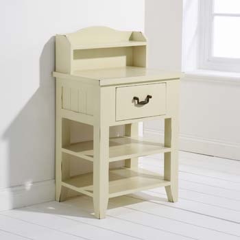 Claudia Cream 3 Shelf 1 Drawer Bedside Table