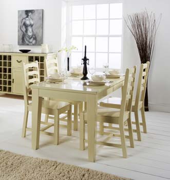 Furniture123 Claudia Cream Rectangular Dining Set