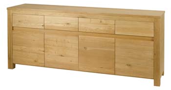 Conley Solid Oak 4 Drawer 4 Door Sideboard