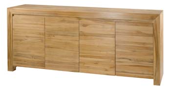 Cosmos Bleached Solid Teak 4 Door Sideboard