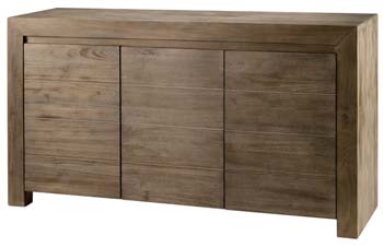 Furniture123 Cosmos Grey Tinted Solid Teak 3 Door Sideboard