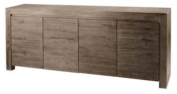 Cosmos Grey Tinted Solid Teak 4 Door Sideboard