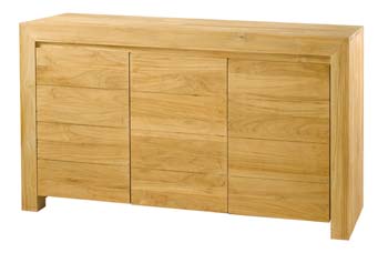 Cosmos Sandblasted Solid Teak 3 Door Sideboard