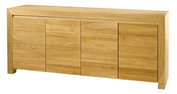 Cosmos Sandblasted Solid Teak 4 Door Sideboard