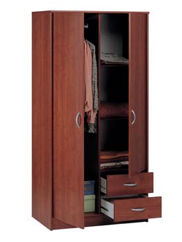 Cydia 2 Drawer 2 Door Wardrobe in Wild Cherry