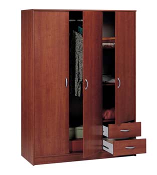 Cydia 2 Drawer 3 Door Wardrobe in Wild Cherry