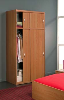 Cydia Sliding 2 Door Wardrobe in Japanese Pear