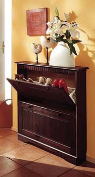 Danish Wide 2 Drawer Shoe Cabinet