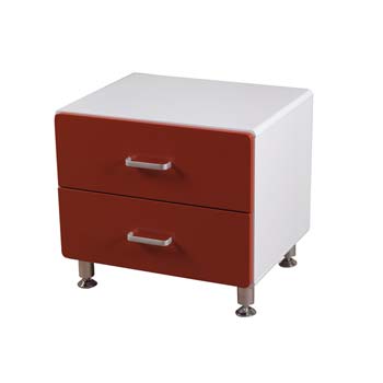 Dasha Teens 2 Drawer Bedside Table - WHILE