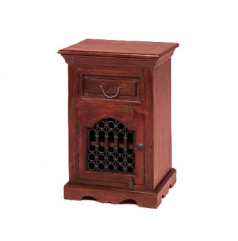 Furniture123 Delhi Indian 1 Drawer 1 Door Bedside Cabinet