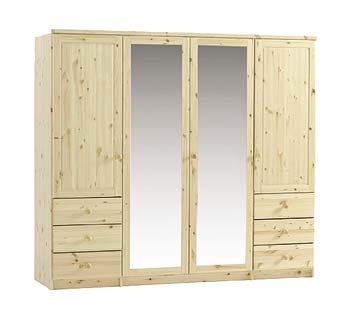 Denver 4 Door Wardrobe with Mirrors