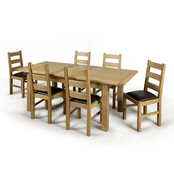 Denver Oak Rectangular Extending Dining Set