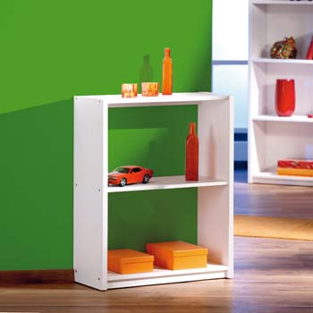 Emi White Pine 3 Shelf Bookcase