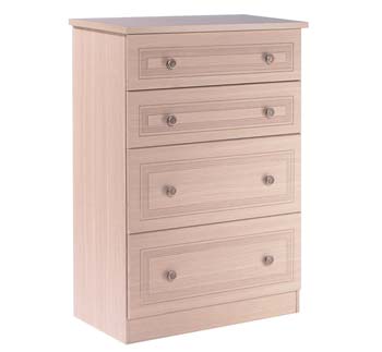 Furniture123 Eske Deep 4 Drawer Chest in Light Oak