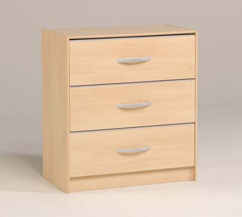 Evia 3 Drawer Chest in Light Beech