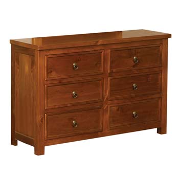 Haiben Pine 6 Drawer Sideboard