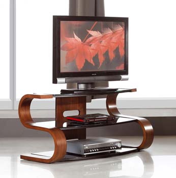 Harkin Black Glass TV Unit in Walnut HK203