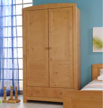 Furniture123 Harpen Pine 2 Door 1 Drawer Wardrobe