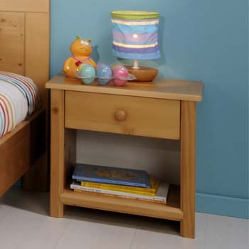 Furniture123 Harpen Solid Pine 1 Drawer Bedside Table