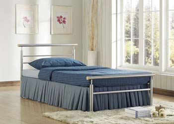 Hart Single Metal Bedstead in Silver - FREE NEXT