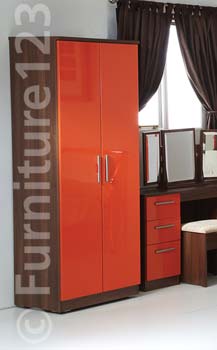 Furniture123 Hatherley High Gloss 2 Door Wardrobe in Walnut