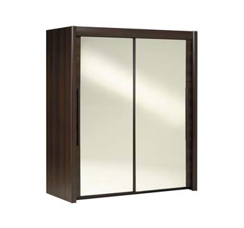 Hattan Sliding 2 Door Mirrored Wardrobe in Dark