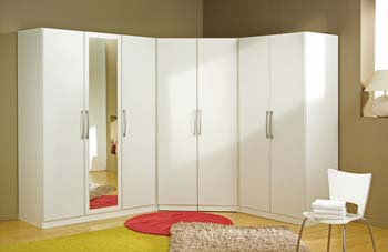 Furniture123 Jade 7 Door Wardrobe in White