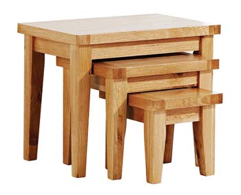 Furniture123 Jakarta Oak Nest Of Tables - FREE NEXT DAY